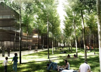 Brazza vue d'architecte du quartier avec des bois