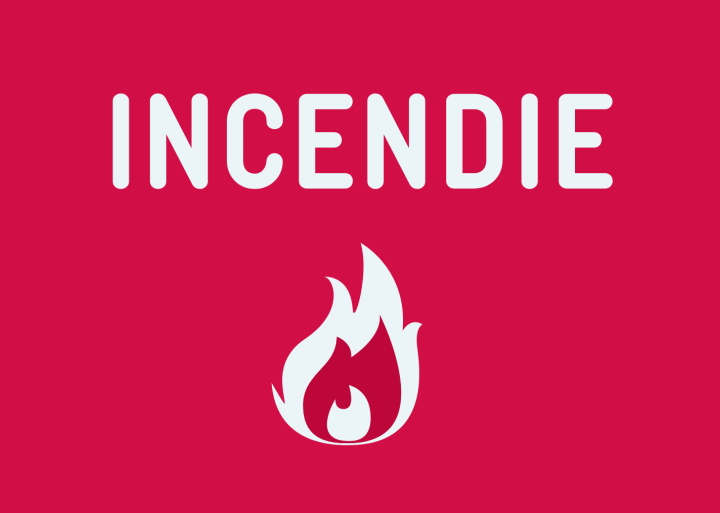 alerte incendie avec une flamme