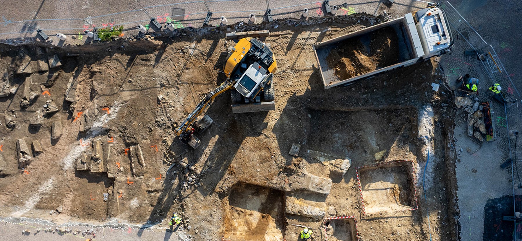 Chantier de fouilles archéologique mené par Bordeaux Métropole