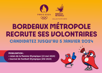 Affiche pour le recrutement des volontaires pour les Jeux Olympiques