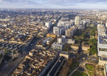 Vue due quartier Meriadeck depuis un drone