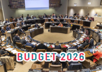 vue du conseil de métropole avec écrit budget 2026
