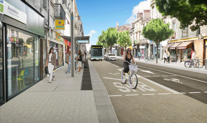 Projection du Bus Express aux Capucins