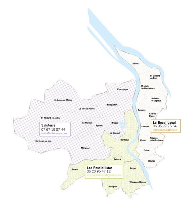 Carte contact des jardins collectifs