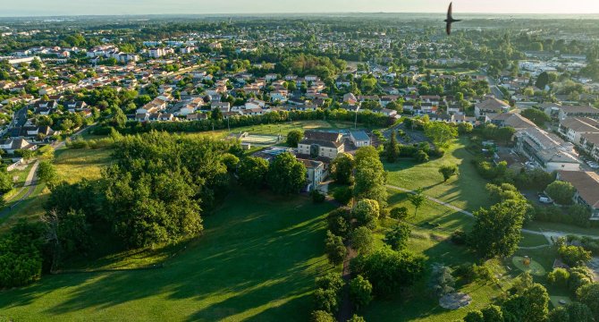 Vue aérienne d'un espace vert