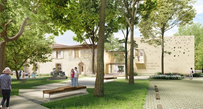 Le musée de la création franche vue depuis le jardin