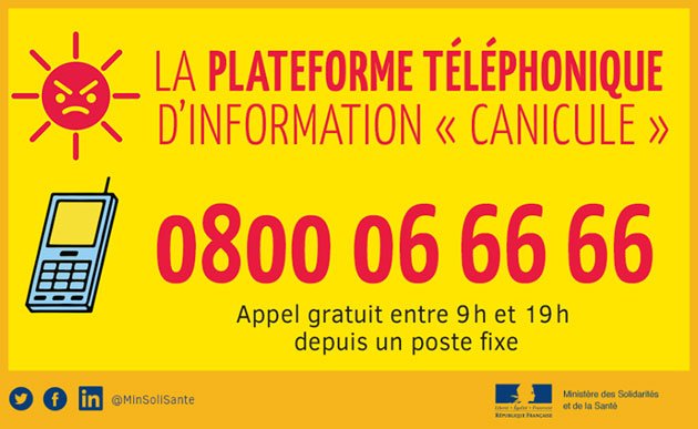 La plateforme téléphonique d'info canicule 0800 06 66 66