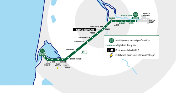 Carte ligne TER 41 U Arcachon Libourne