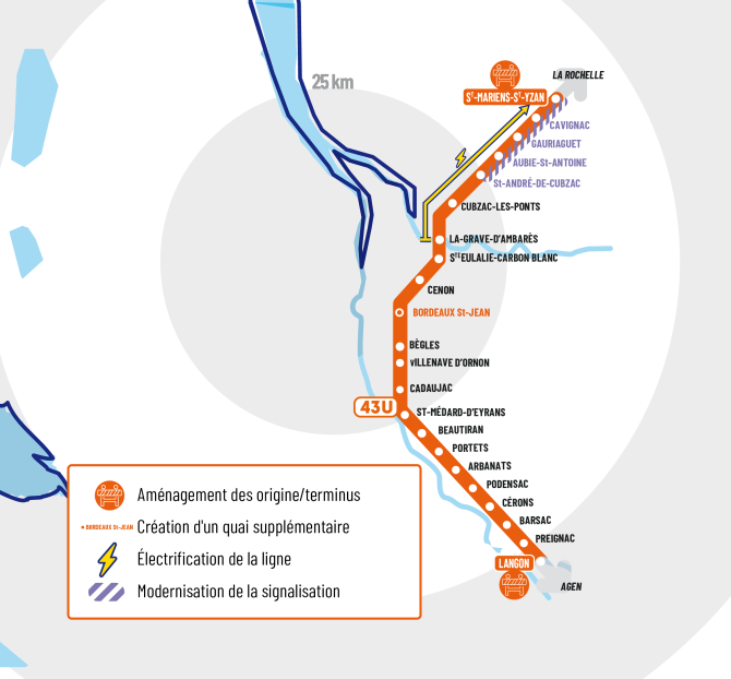 Carte TER 43 U Agen La Rochelle