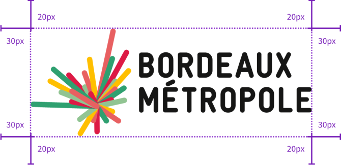 Logo de Bordeaux Métropole avec les marges conseillées