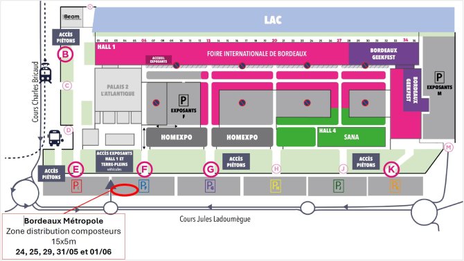 Plan de la Foire Internationale pour la distribution de composteurs