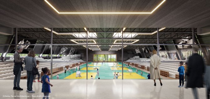 Hall du PAMM à Lormont, vue d'ensemble sur le Dojo