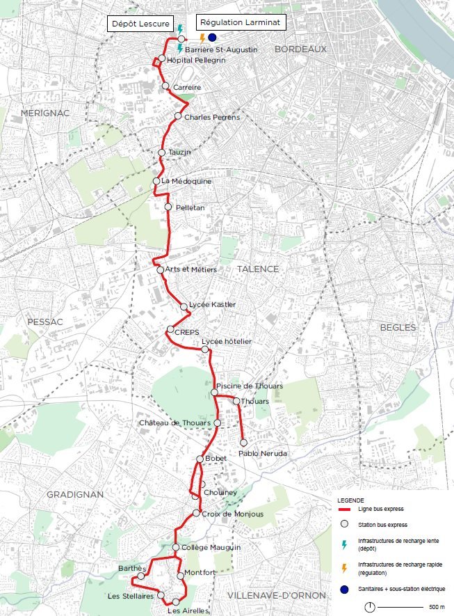 Tracé du bus Express Malartic