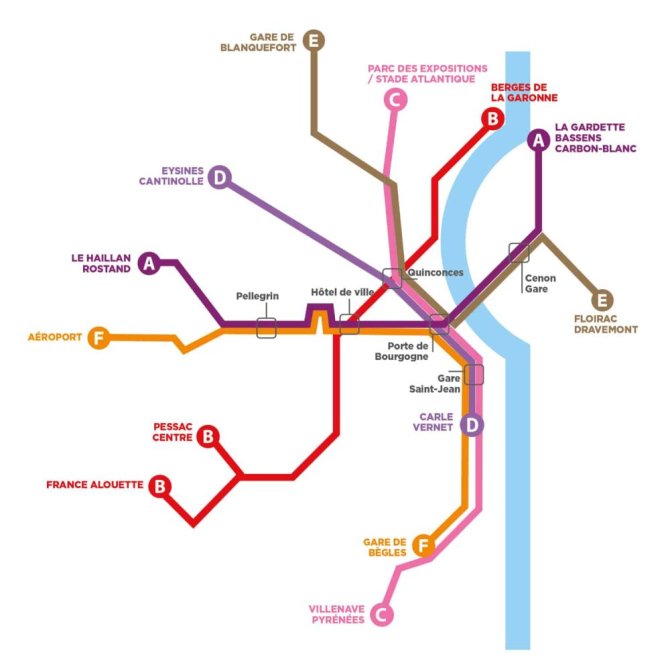 Plan des lignes de trams - novembre 2025
