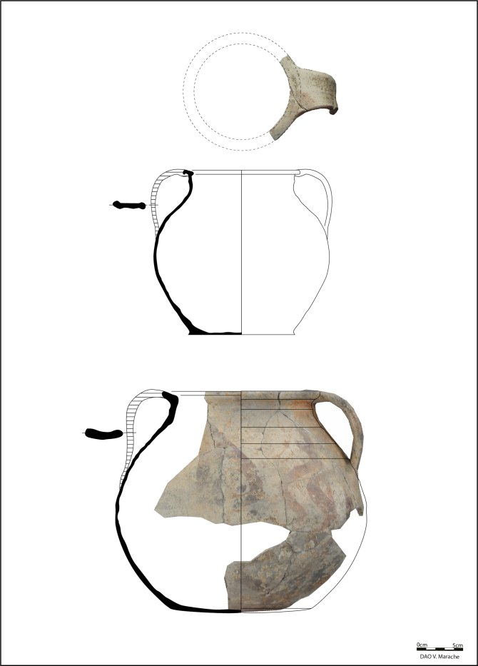 Fragments d’un pot médiéval découvert sur site