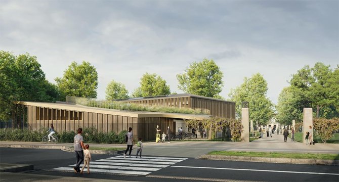 Image d’insertion de l’école maternelle dans le Parc Palmer