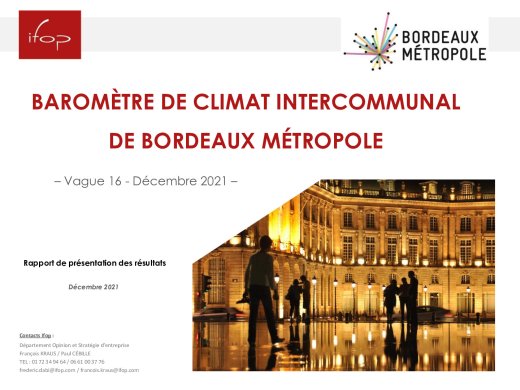 16e baromètre du climat intercommunal - Décembre 2021